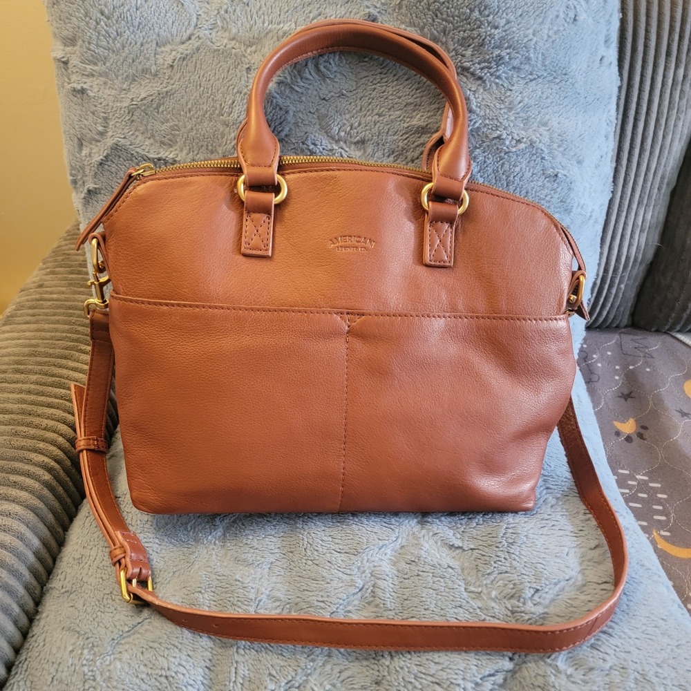 American Leather Co. Carrie Dome Satchel Crossbody Bag